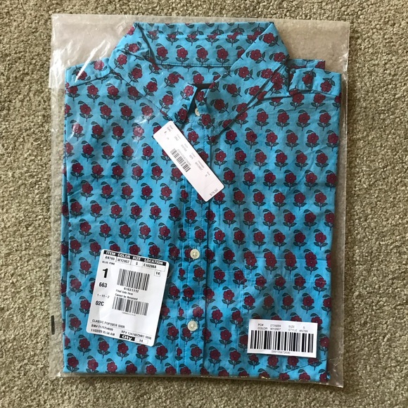 J. Crew Classic popover shirt-layered block print - Picture 2 of 4
